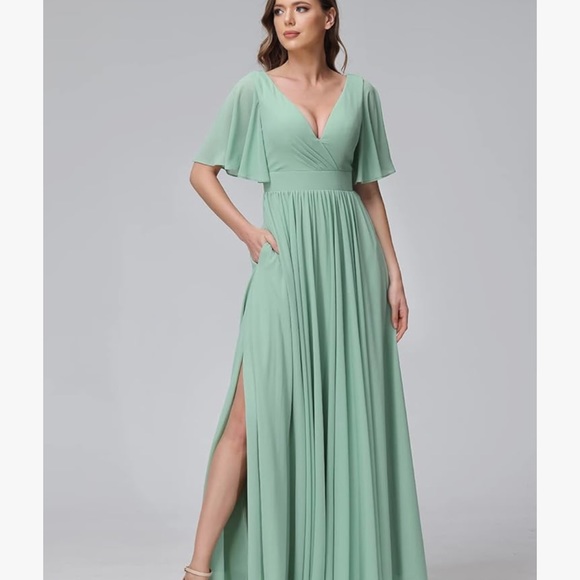 Maid of honor dress, mother of the bride, formal event dress in Navy blue - Picture 7 of 8